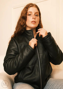 Women's Leather Puffer Jackets