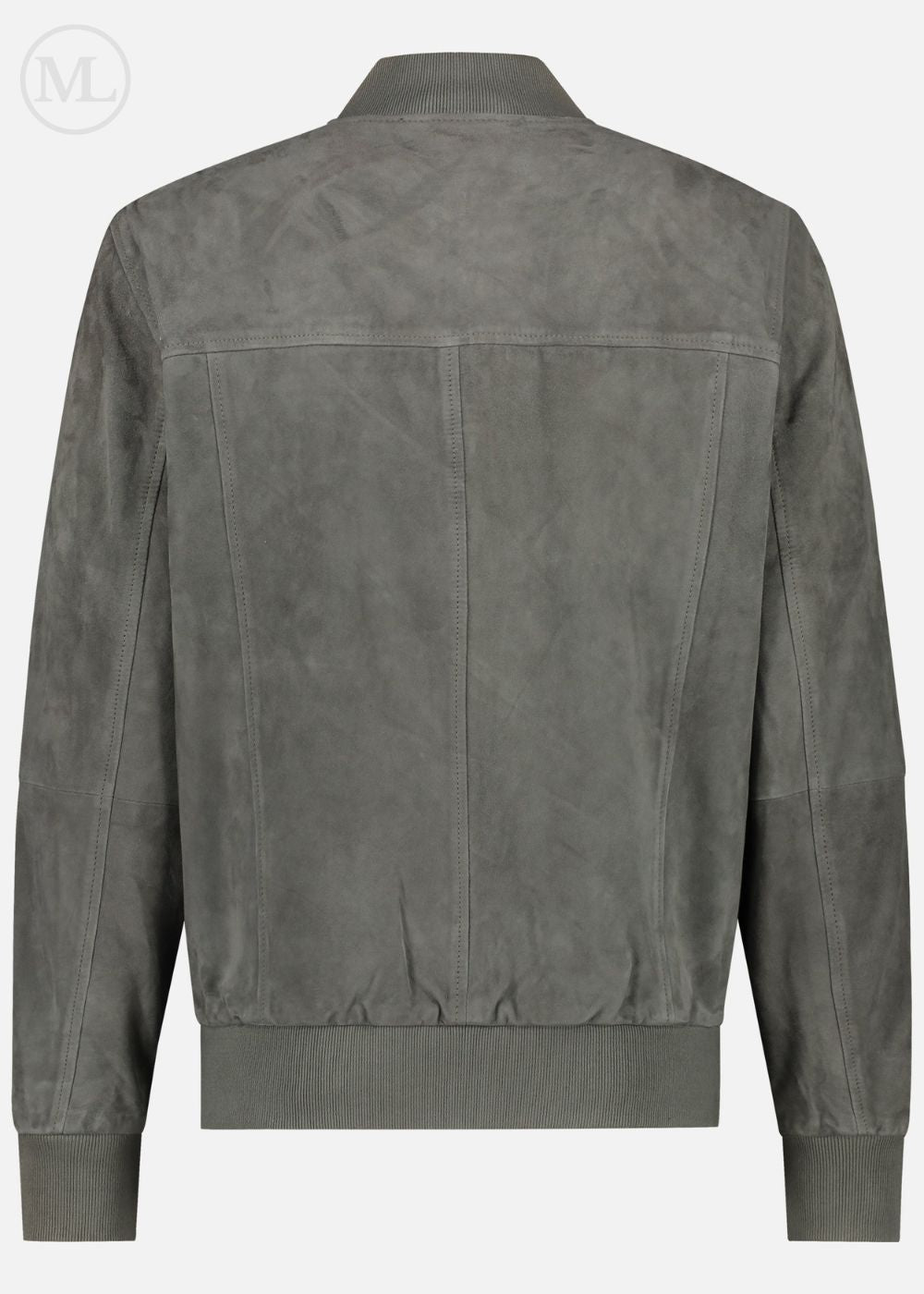 Veste en daim gris clair sur fond blanc