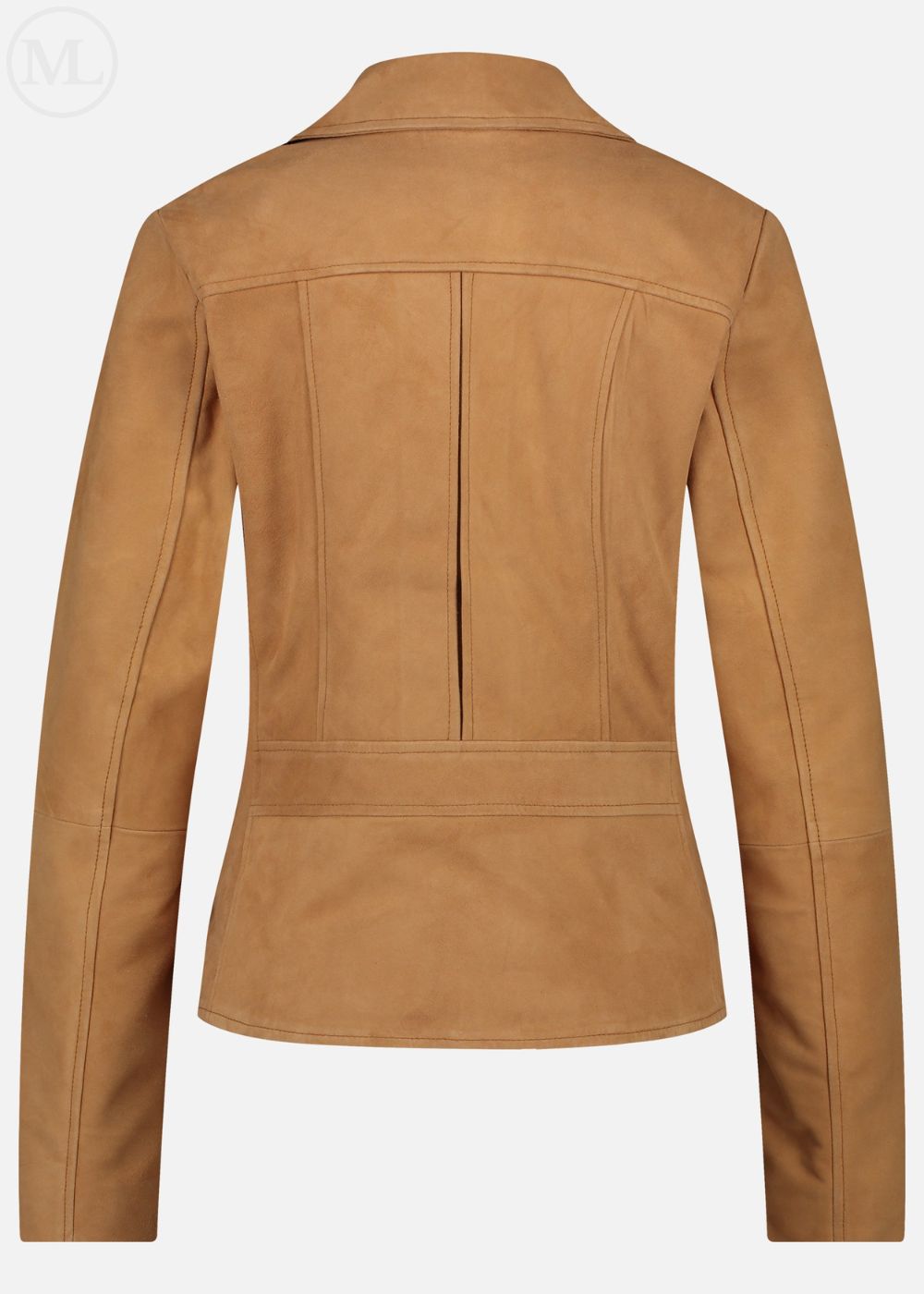 Camel leather jacket on a white background