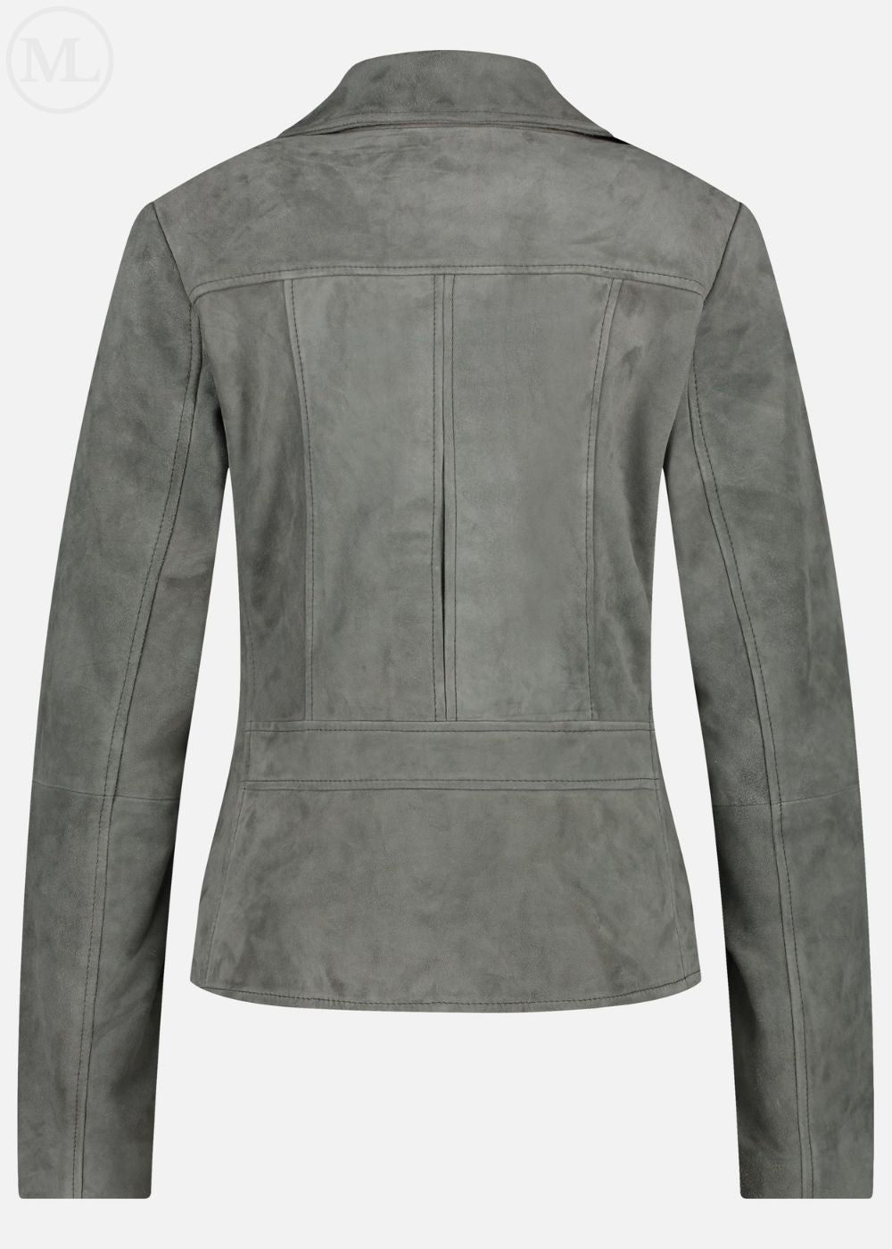 Gray leather jacket on a white background