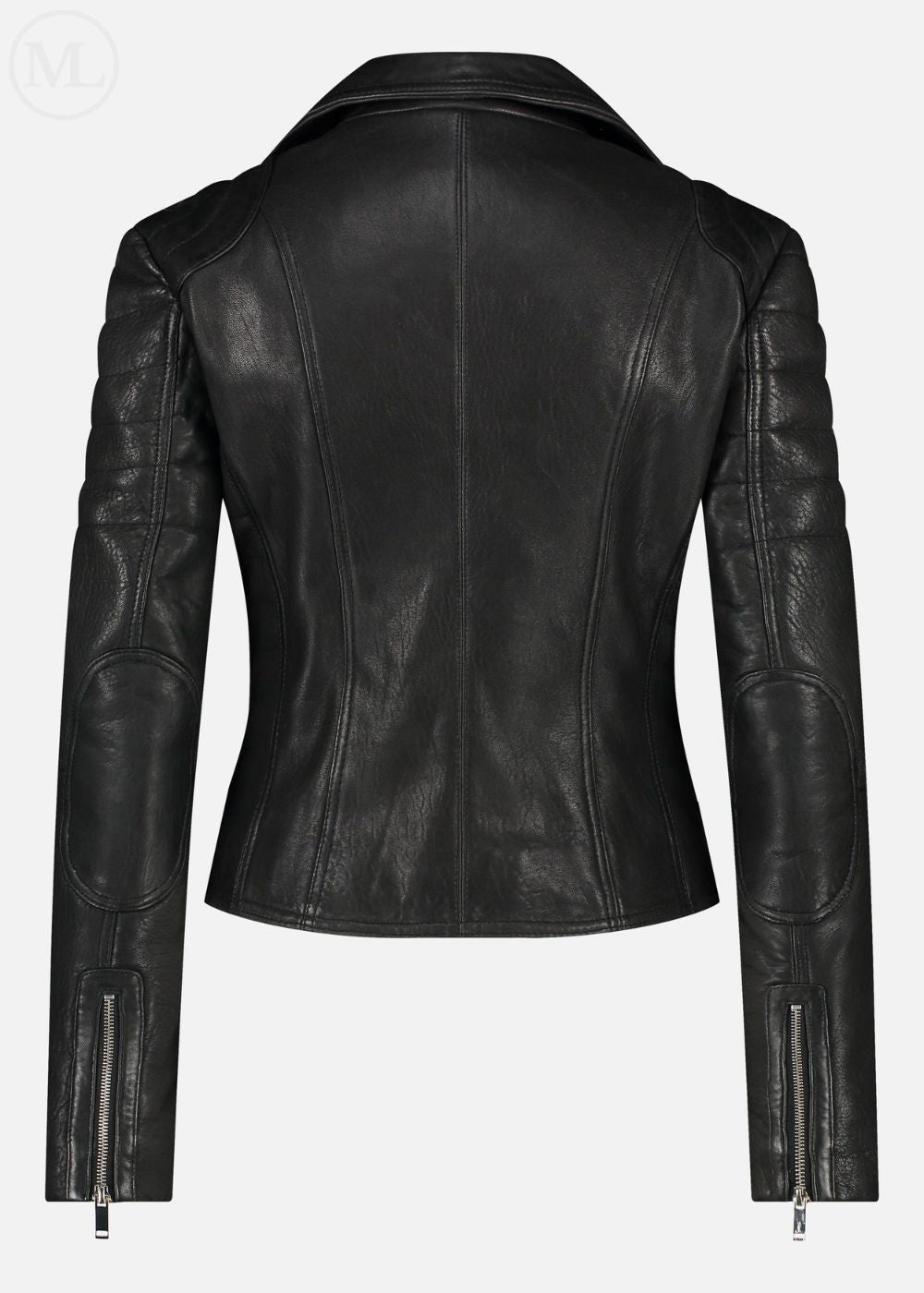 Black leather jacket back side