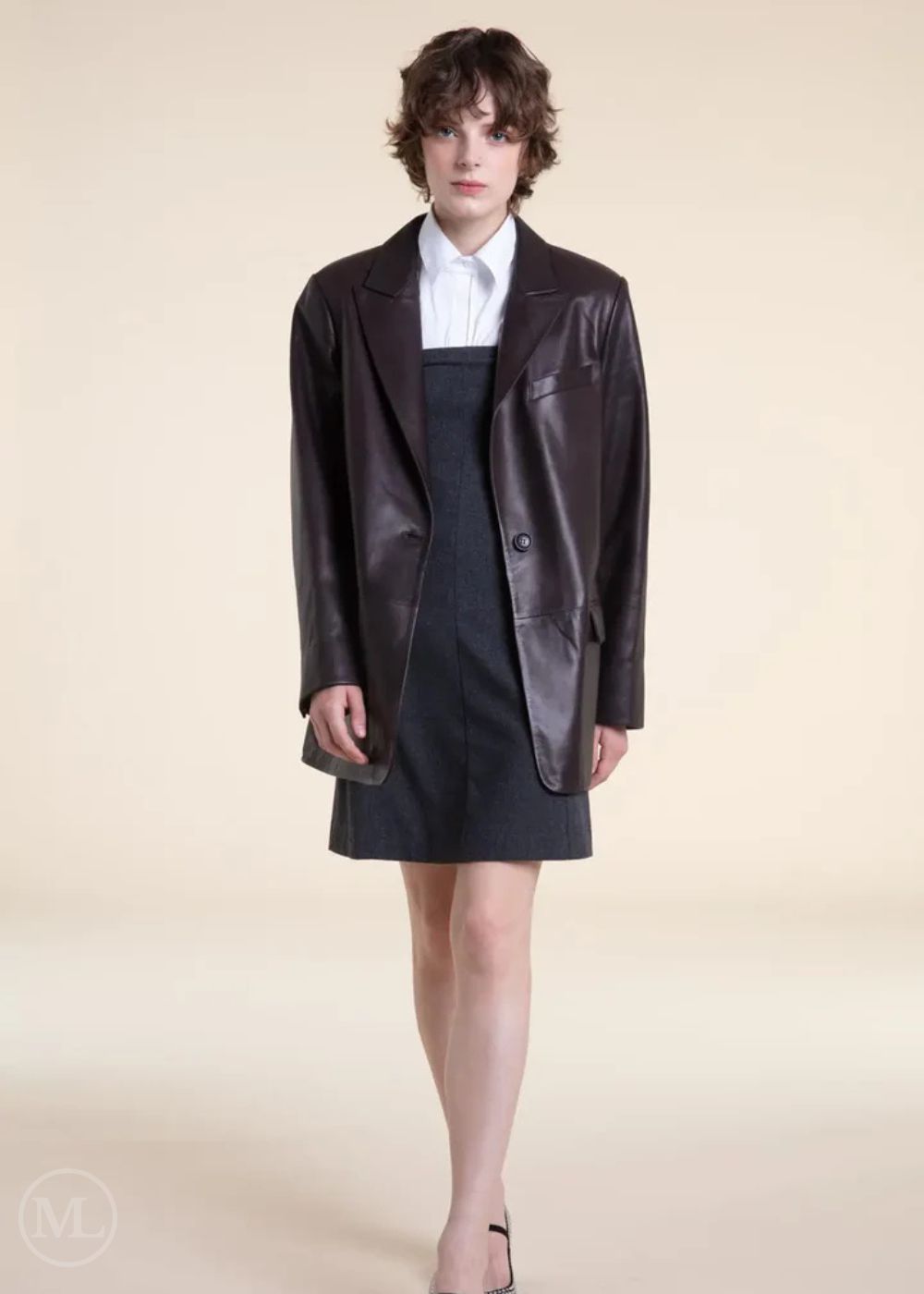 Claudine – Women’s Oversized Lambskin Leather Blazer