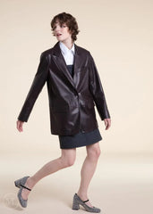 Claudine – Women’s Oversized Lambskin Leather Blazer