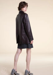 Claudine – Women’s Oversized Lambskin Leather Blazer