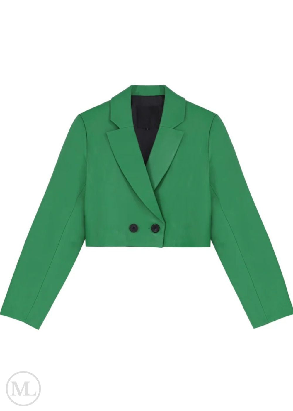 Green blazer on a white background