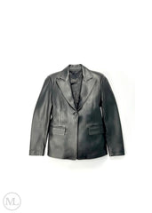 Black leather Blazer jacket on a white background