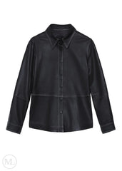 Black leather jacket on a white background